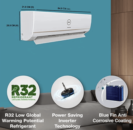 Godrej 1 Ton 3 Star Inverter Split Ac Model 2023 (100% Copper,5-In-1 Convertible, Ac 1T Ei 12Tinv3R32-Gwa Split, White) - Image 2